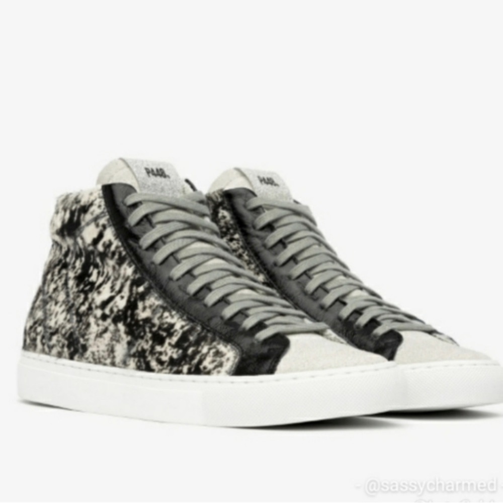 P448 Calf Hair High Top Sneaker Cow Softy Sz 38